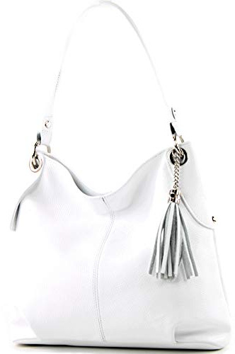 modamoda de T185 Damen Leder Schultertasche, handmade in Italy
