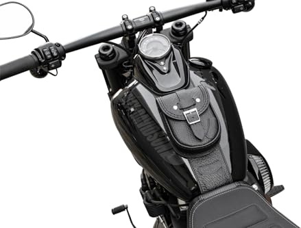 Ledertasche Tankrucksack mit Schnellöffnung für 2018-2020 Harley Davidson Fat BOB, Qualität ENDSCUOIO, Made in Italy