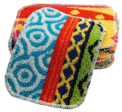 ScrubWOW Original Topfreiniger Putzschwamm-Spülschwamm-Gusseisen Reiniger Waschbar gegen Starke Verschmutzungen-Kratzfrei-100% Baumwolle-3pack, Mehrfabrig