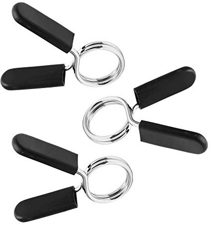 NA 3 Pieces Barbell Spring Clip Weight Bar Clips 25mm Fitness Spring Lock Collars Spring Clamp Grippers for Weight Bar and Dumbbell Handles
