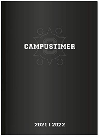 Campustimer Black - A6 Semester-Planer - Studenten-Kalender 2021/2022 - Notiz-Buch - schwarz - Weekly - Alpha Edition