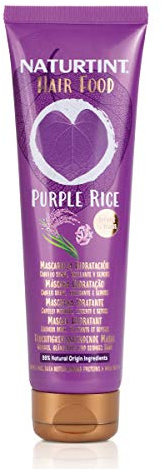 Naturtint Hair Food Purple Rice Haar Maske.Feuchtigkeitsspendende Haarmaske. Glattes, Glänzendes und Seidiges Haar. 99% Natürliche Inhaltsstoffe, Haarkur. 150 ml