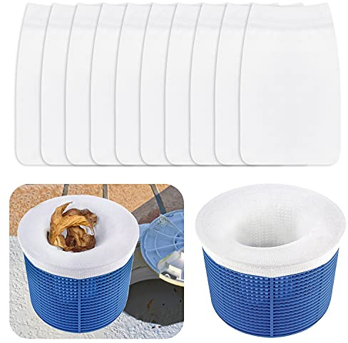 Bililike Skimmer Socke, Pool Skimmer Netz 10 Stück Filtersocke Skimmerfilter, Skimmer Korb Skimmerfilter Wasser Durchkommt, Filterstrumpf Nylon Stoff Filter Pool Poolsocken Ausspülen Dreck