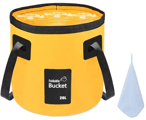 12L Folding Water Bucket, Portable & Lightweight for Outdoor Use, Yellow