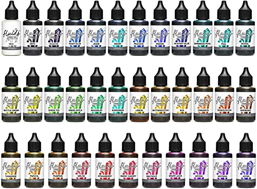 35 x 30 ml Octopus Fluids Resin Ink-set, alkoholbläck för epoxiharts och UV-harts