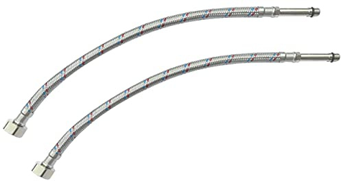 AERZETIX - Juego de 2 mangueras/racores hembra 1/2'' - macho M10 extensión 5cm - longitud 400mm - manguera de conexión para monomando - manguera de alimentación sanitaria - C51106