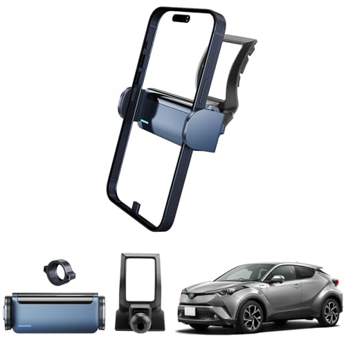 Coleya Support de Téléphone Voiture Compatible avec Toyota C-HR 2017-2023, C-HR Accessoires Support de Téléphone Electrique, Rotation à 360°, Compatible avec Tous Smartphones 4-7