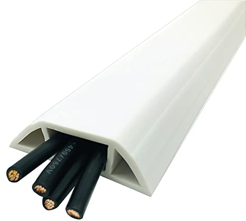 Kabelkanal Kabelschlauch Kabelmanagement Kabelschutzkanal, Floor Cord Hider Flexibles PVC, Home-Office-Lager, 50 mm breit Selbstklebend Hochleistungskabelmanagement (Color : White, Size : 7m/23 ft)