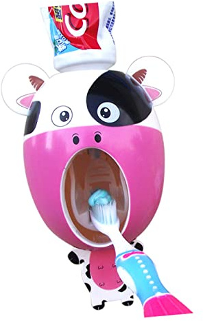 Zahnpastaspender mit Cartoon Motiven Kunststoff, für Kinder | Zahnpasta Spender Automat Kinder, Zahnpastaspender Quetscher, Freihändig für Schraubgewinde Tuben