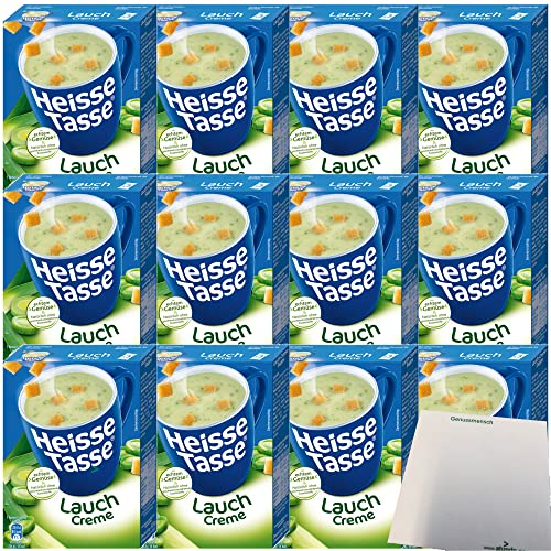 Erasco Heisse Tasse Lauch Creme Suppe 12er Pack (36 Beutel a 17,66g) + usy Block