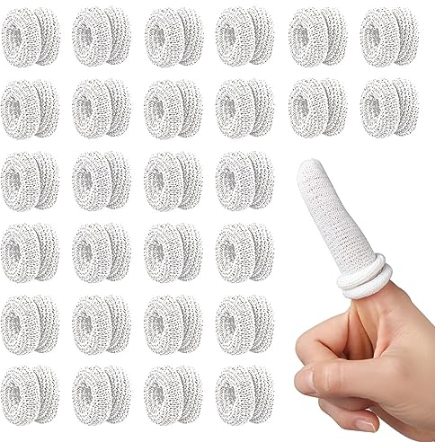 30 Pezzi Proteggi Dita Mano, Protezione Delle Articolazioni delle Dita, Lettini per Dita, Bendaggio Tubolare per Dita, Tubolari Uso Pronto Soccorso Proteggere Le Dita (Blanco)