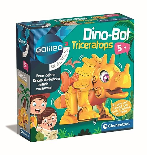 Galileo Robotics DinoBot Triceratops - Dinosaurier Modellbausatz | Spielzeug Roboter für Kinder ab 5 Jahren, 59326 von Clementoni