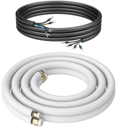 Kältebringer 8m Conduite de frigorigène 1/4 + 3/8 pouce, isolée - Kit de montage de tubes en cuivre pour climatiseurs split, 4 conducteurs