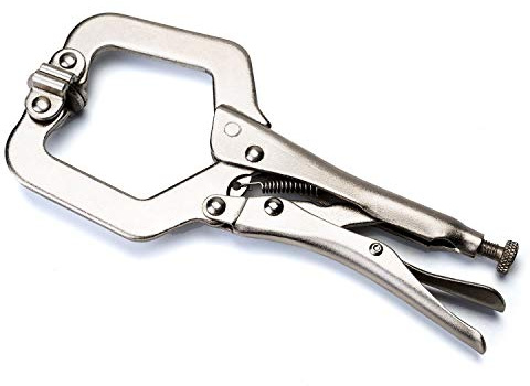 Pince étau à verrouillage automatique, Pince de Serrage en C de 17,8 cm, Pince à verrouillage en C en acier à haute teneur en carbone pour surfaces inégales, angles, travaux manuels et loisirs
