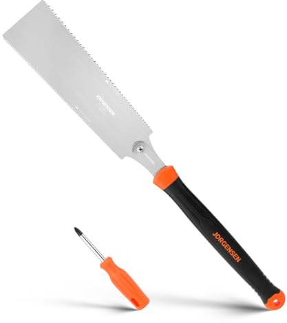 JORGENSEN Sega Giapponese Professionale a Doppio Taglio, con Lama SK5 Sostituibile, Sega a Mano per Legno con Impugnatura Ergonomica in TPE, Perfetta per la Lavorazione del Legno