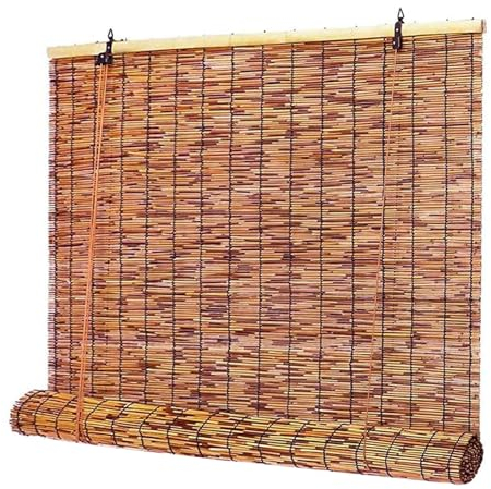 Bambusrollos Fenster Bambus Rollo Jalousien Wetterfest 140 150 160 Breit Outdoor Bambus Raffrollo Holzrollo für Terrasse Balkon Garten Sonnenschutzrollos Bambus Rollo Blind ( Color : Hoch 200cm , Size