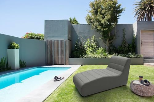 DOMO. collection Outdoor XXL Liege Borkum, wetterfest, anthrazit | XXL Liege in wetterfester Ausführung für entspannte Sonnenstunden, 73 x 169 x 85 cm (BxTxH)