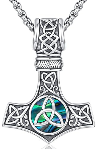 Wikinger Kette Herren 925 Sterling Silber ViKing Halskette Nordischer Mythologie Amulett Anhänger Wikinger Schmuck Frauen Damen