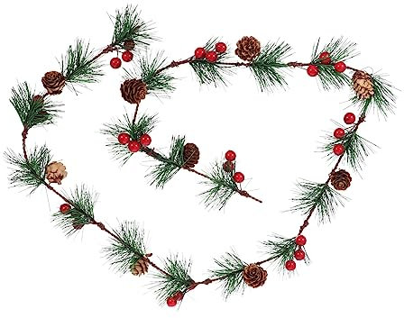 OFFSCH Künstliche Tannenzweig-Girlande 120 cm Weihnachtsdekoration Für Innen Und Außen Rattan Naturbringe Für Herbst Und Winter