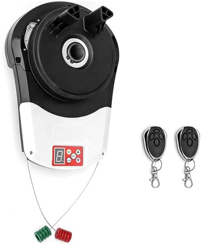 Electric Roll Up Garage Door Opener Motor w/2 Remote | Quiet Rolling | 800N Lift Force - Garage Door Roll Up Door Opener Kit Automatic Gate Opener Remote