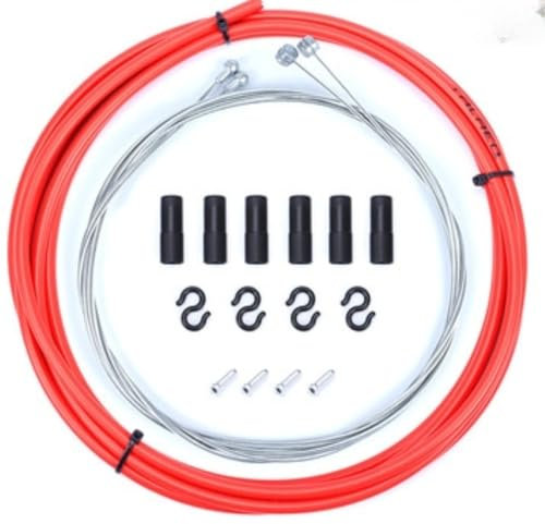 LUOKEKE Fahrrad Bremszug Fahrrad-Schalthebel, Umwerfer, Bremskabel, Schaltkabelschlauch, 5 mm, for Rennrad, MTB, Fahrrad, Schalthebel, Bremskabel, Fahrradzubehör Bremszug Fahrrad(Red)