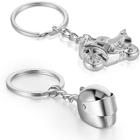 GEEHUA Porte clés de moto et de casque de moto, pendentif de porte-clés de voiture en métal, idée cadeau de motard, pendentif de porte-clés de cadeau de motard, cadeaux de vacances