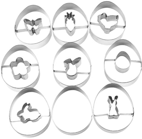 PRETYZOOM Juego de 9 Cortadores de Galletas Grandes Moldes para Galletas Juego de Cortadores de Galletas de Pascua