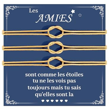 CheersLife Cadeau Meilleure Amie, Bracelet D'amitié pour 3