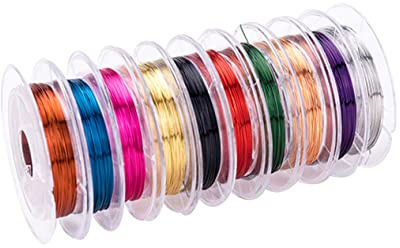 SEWACC 10rollos Alambre de Cobre de Color para Bisutería Alambre Flexible para Hacer Joyas Metros por Color Aleatorio