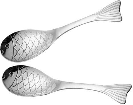 Ciieeo 2stücke Fischförmige Suppenlöffel Aus Edelstahl Großer Servierlöffel Für Suppe Brei Dessert Und Reis Stilvolles Silbernes Küchenset Mit Praktischem Fischdesign Vielseitig Und