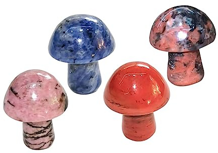 UPKOCH 1 Satz Pilz-verzierung Ornamente Im Freien Pilze Zubehör Pilzfiguren Pilz-Dekoration Im Freien DIY-Teile Home Decore Pilzdekore Pilzskulpturen Kristallstein 4 Stück
