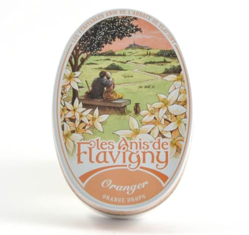 Anis von Flavigny - Echte Anis Bonbons in ovaler Dose 50g - Orangenblüte | Tradition & Bastelspaß
