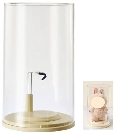 Siyecioa Klein Transparent Acryl Vitrine mit Die Halterung​​, Display-Ständer für Fixieren Blind Box Figuren, Plush Doll Anhänger, Zufälligem Design-Action-Figuren, Sammlerstücke, Staubdichtes