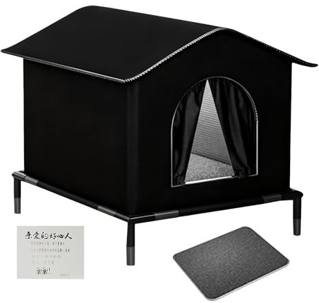 Casa para Gatos de Exterior | Tienda con Aislamiento Térmico Cálido | Casa para Gatos de Exterior con Base Elevada y Resistente a la Intemperie | para Perros, Gallinas Y Animales En, Patio
