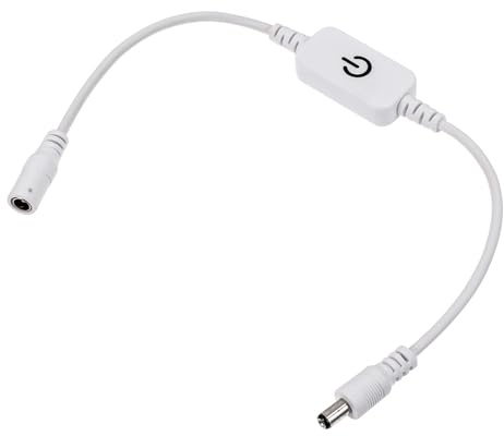 BUGUUYO Interrupteur Tactile LED Dimmer pour Bande Lumineuse Mono-couleur Variateur et Marche Arrêt par Capteur Tactile Contrôleur Dc Blanc Puissance