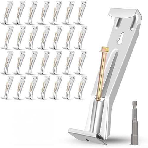 Confezione da 28 grondaie resistenti, staffe in acciaio inox da 12,7 cm con viti antiruggine, installazione nascosta per grondaie K-Style con cacciavite per dadi