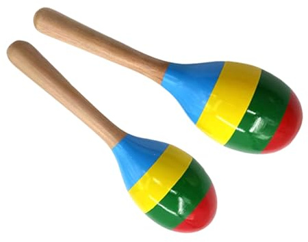 The two vibrant maracas are designed to be easy to handle and encourage music exploration and promote a toddler's party or learning environment. Hand held sand rattles