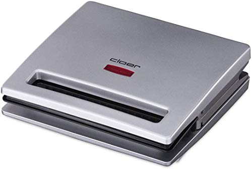 Cloer 6219 Sandwichmaker, 900 W für 2 diagonal geteilte Toasts, optische Fertigmeldung, silber