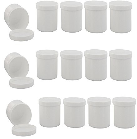 Kosmetex Leere Dose, Kosmetikdose weiß, rund 100gr / 125ml Schraubdose, Kunststoffdose, Cremedose, Kruke, Salbendose, 15 x 100gr /125ml