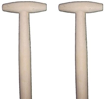 AGROHIT Spatenstiel 2 Stück Gerätestiel aus Buchenholz I Ersatzstiel mit Bequemem T-Griff I Holzstiel für Schaufeln I Gabeln & Gartengeräte, Schaufelstiel, Ø 38 mm, 90 cm Länge