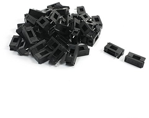 Aexit 50Pcs BLX-A 250V 6.3A schwarzer Kunststoff 2Pins PCB Mount Sicherungshalter für 5 x 20mm Sicherung (21accaeb186210d496566f0f6103aa5b)
