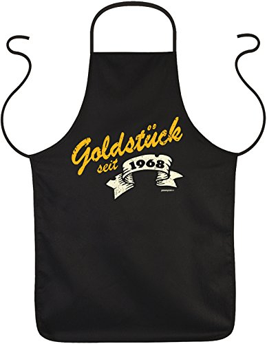 lustige Grillschürze 50 Geburtstag 50 Jahre Geschenk Grill Schürze Papa Kochschürze Latzschürze Partyschürze Küche Goldstück seit 1968
