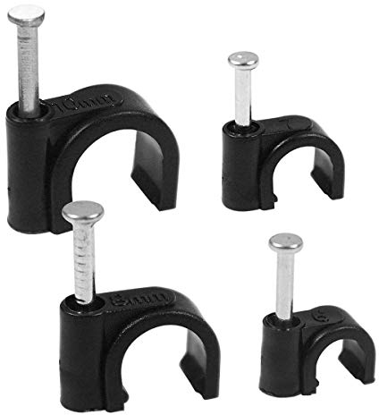 Kabelschellen Kabelklemmen Nagelschelle Haftclips Mit Nagel 6Mm 7Mm 8Mm 10Mm U Clip Und Schrauben Sortiment Von 400 Stück Schwarz
