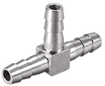 sourcing map 5/16-Inch (8mm) Hose ID Barb Fitting Stainless Steel 3 Way T Shaped Union Home Brew Fitting