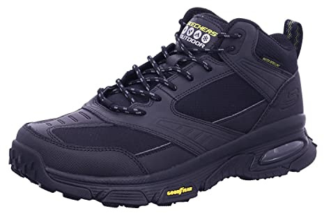Skechers herr Skech Air Envoy Bulldozer snörning sneaker Oxford, Svart/Svart, 46 EU