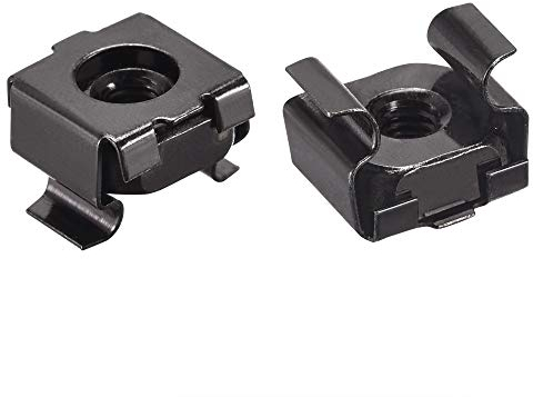 sourcing map Snap-in Cage Nuts - M4 x 0.7mm Carbon Steel Metric Nut for Server Shelve Cabinet 50pcs