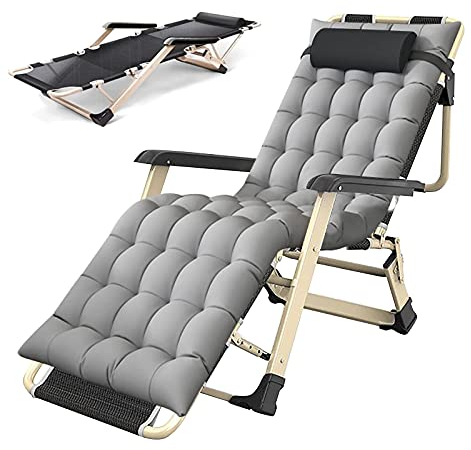 DUNAKE Komfortable Campingstuhl,Zero Gravity Lounge Gartenliege,Liegestuhl Terrasse Folding Camping-Stuhl,für Balkon, Strand Terrasse,Ergonomisch Strandstuhl (Color : B)