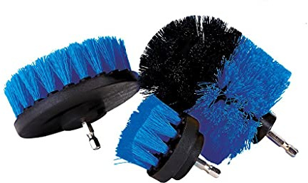 ADEPTNA Premium Power Scrubber 3 Piece Drill Brush Set with Attachment for Cleaning – Non Scratch Nylon Bristles - Ideal for Bathroom tiles Shower Floor Sink Tub Corners Kitchen Surface Car Caravan