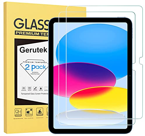 Gerutek 2-Pack Screen Protector for iPad 11th (A16) 11 inch 2025/10th Generation 10.9 inch 2022, 9H Tempered Glass Film [Ultra Clear] [Anti Scratch] for iPad 11th/10th Gen Screen Protector