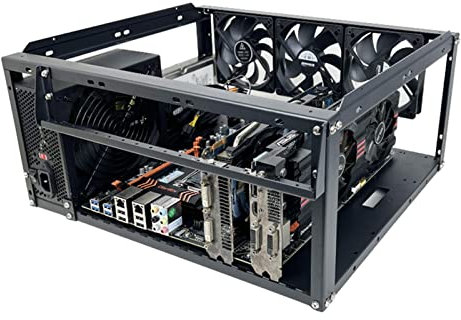 Keloc Jeu pour PC - Boîtier d'ordinateur à Cadre | Boîtier d'ordinateur Jeu avec boîtier Ouvert Refroidissement par Eau, châssis à Dissipation Thermique élevée et Grandes Cartes